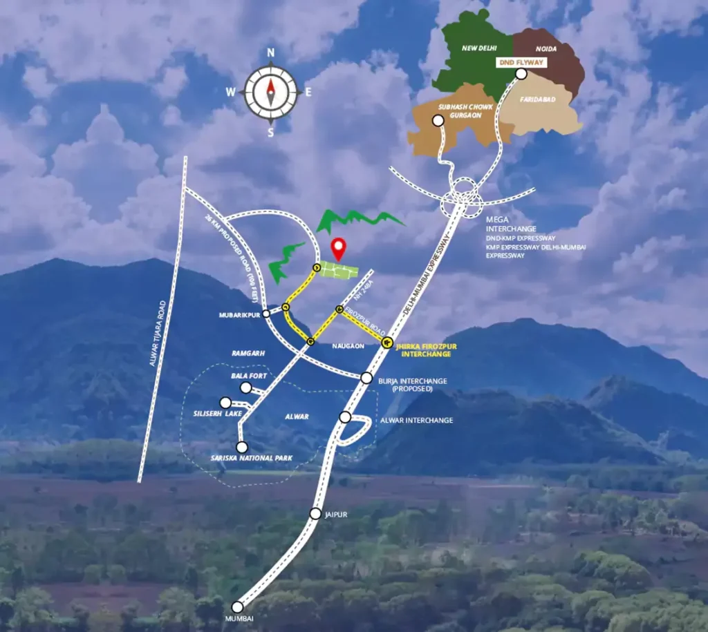 Location map Nuagoan farmhouse in alwar