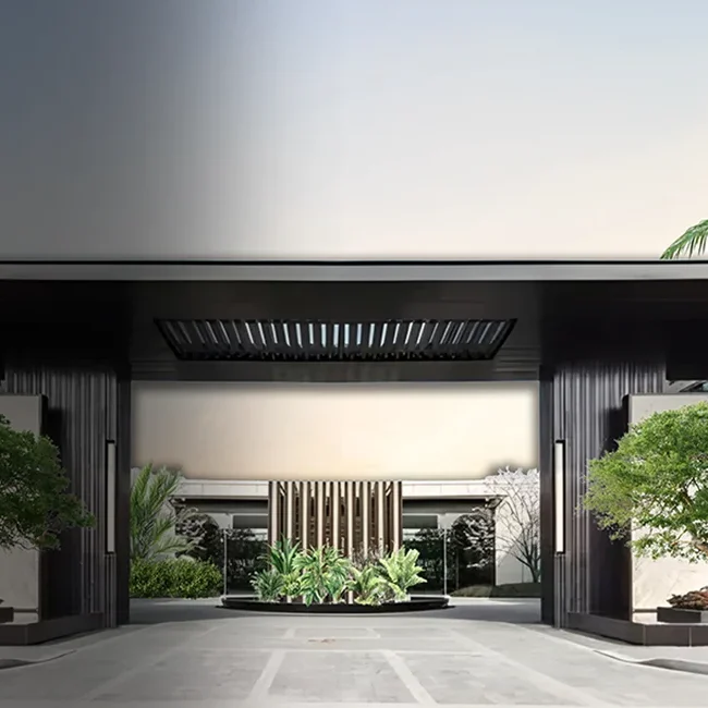 Gated entrance of Palatial Farms Naugaon